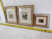 3 italian chromolithographs in frames