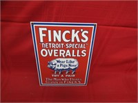Finck's overall's porcelain sign.