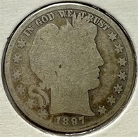 1897 Silver Barber Half Dollar