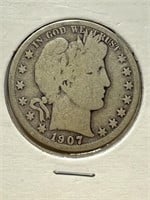 1907-O Silver Barber Half Dollar