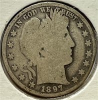 1897 Silver Barber Half Dollar