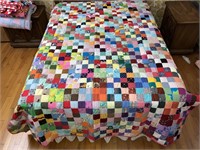Handmade Quilt #48 Multi-color Small Block Patch