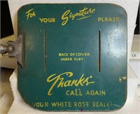 White Rose Clip board   9x9"