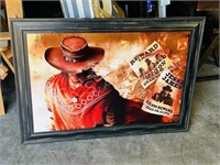 framed western theme poster - 41 x 29