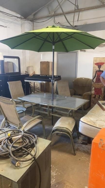 Patio table and chairs/small table and stools and