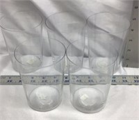F13) FIVE PLASTIC DRINKING GLASSES