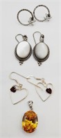 (N) Sterling Silver Pierced Earrings (3/4" -