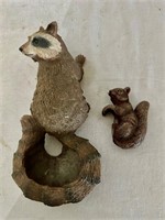 Wall Hanging Raccoon and Squirrel Pot Hanger