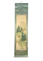 Chinese Spring Mountain Painting on Silk Scroll