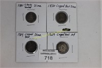 Silver Dime Bust - 1800's (4)