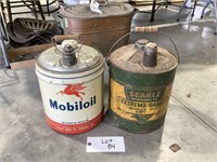 Vintage Mobile Oil & Searle Petroleum Co Cans