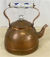 Metal Copper Clad? Tea Kettle Porcelain Handle