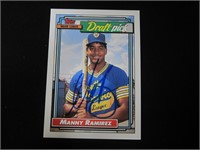 Manny Ramirez signed Rookie baseball card COA