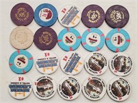 20 Various Jean Nevada Casino Chips