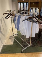 METAL ROLLING DOUBLE SIDED HANGING CLOTHES RACK AP