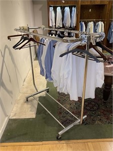 METAL ROLLING DOUBLE SIDED HANGING CLOTHES RACK AP