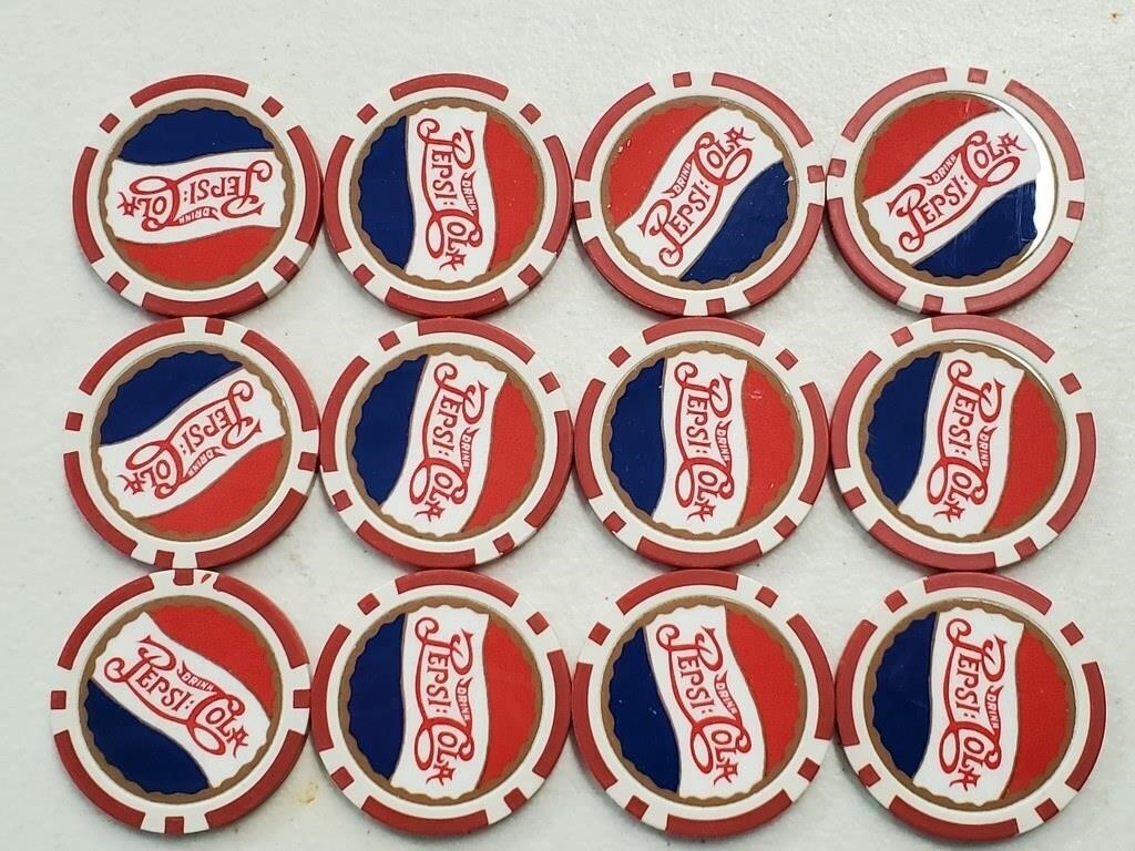 12 Pepsi-Cola Advertising Casino Chips