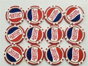 12 Pepsi-Cola Advertising Casino Chips