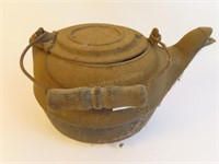 Iron Kettle, Camp Fire, Wooden Handle-8" Dia x7"T