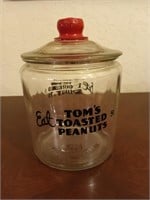 Tom's toasted peanut glass jar from Rocky Drug