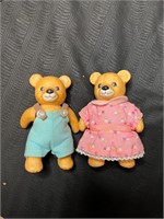 Boy and Girl Teddy Bear Ceramic Figurines