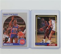 Two (2) Isiah Thomas Cards (Hoops + Topps)