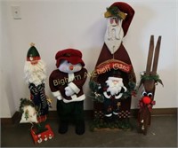 Snowman, Santa, Reindeer 4pc lot