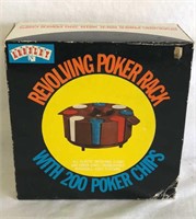 NOS Revolving Poker Rack w/ 200 Chips