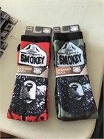 2 pair Smokey the Bear PUGS licensed socks