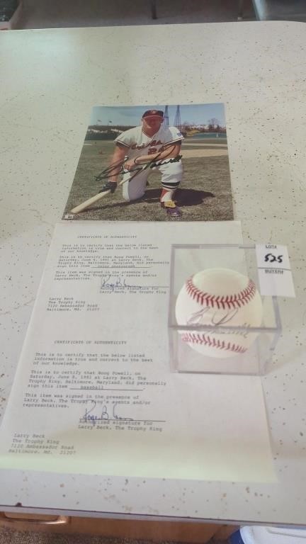 Autographed Boog Powell baseball & photo