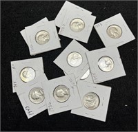 (12) Different Silver Quarters: