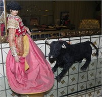 1960's Matador & Bull Spain Doll Set