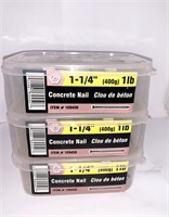 (3Pack) Concrete Nail 1-1/4 ( 400g) 1 lb