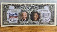 Vote Biden Harris banknote