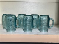 6 JACK IN THE BOX LIBERTY MUGS 4 3/4" TALL