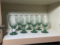 7 FRUIT PATTERN STEM GLASSES 7" TALL