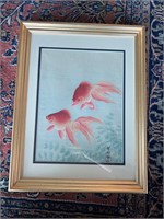 Vintage Koi fish Chinese art