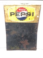 Vintage Metal Pepsi Chalkboard Sign, 28x19 "