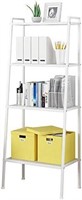 (Read)USUN 4-Layer Bookshelf Ladder Shelf  White