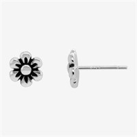 Sterling Silver 7mm Flower Stud Earrings