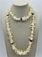 Fancy Mother-of-Pearl & Amethyst Necklace