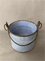 Blue Agateware Pail