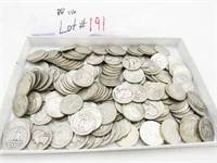 196 assorted silver quarters