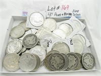 40 Morgan and Peace dollars, asstd dates and vmm