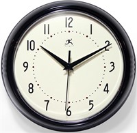 $35  Infinity Retro Wall Clock, Black, 9 inch