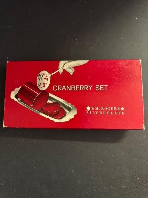 Vintage Cranberry Serving Set