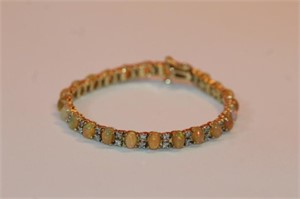 14kt yellow gold Opal & Diamond Bracelet