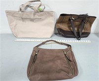 (3) Large Designer Handbags