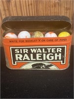 Vintage Sir Walter Raleigh Tobacco Tin W/ Marbles