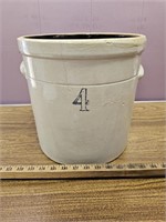 4 Gallon Stoneware Crock- Some crazing and small